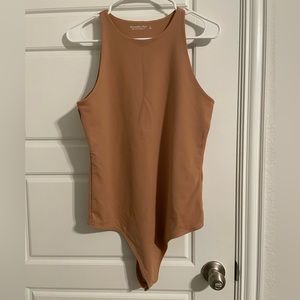 Abercrombie & Fitch Soft AF High Neck Sleeveless Tank Bodysuit Nude Size Large